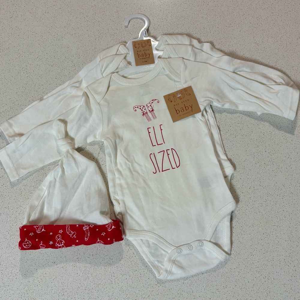 Rae Dunn Christmas Onesie Hat 3 Pack G5